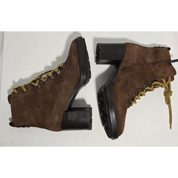 Aquatalia Ihana Brown Suede Water Resistant Lace-Up Zip Boot Women’s Size US 10 - Picture 5 of 10